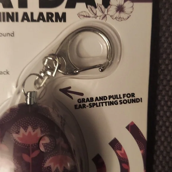 Mini Alarm with LED Flashlight - Purple Floral motif - Picture 4 of 5
